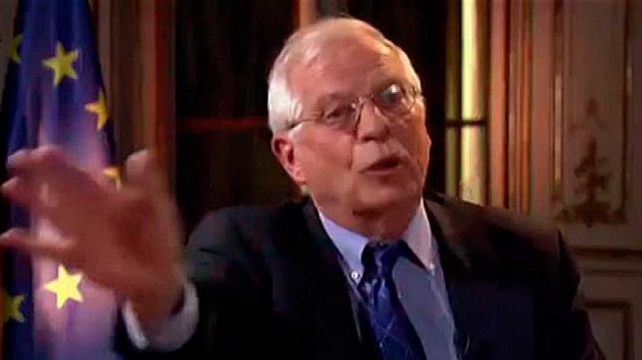 Telediario 1 - Borrell interrumpe una entrevista en la televisión alemana por preguntas sobre Cataluña