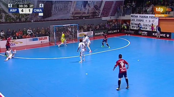 Fútbol Sala - Ya con portero jugador, Martel vuelve a marcar. Aspil Ribera Navarra 4-2 Osasuna
