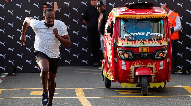 El velocista jamaicano Usain Bolt se ha medido en una carrera contra un motocarro en un acto en Perú. El ganador, por supuesto, fue el atleta más rápido de todos los tiempos.