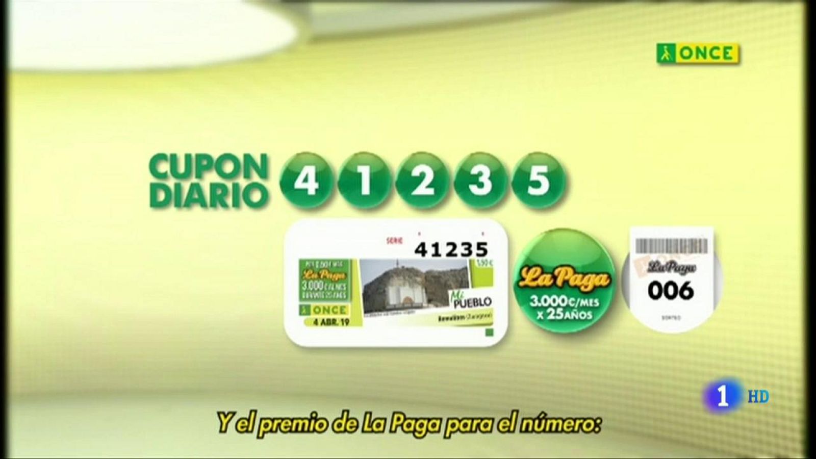 Sorteo ONCE - 04/04/19 - ver ahora