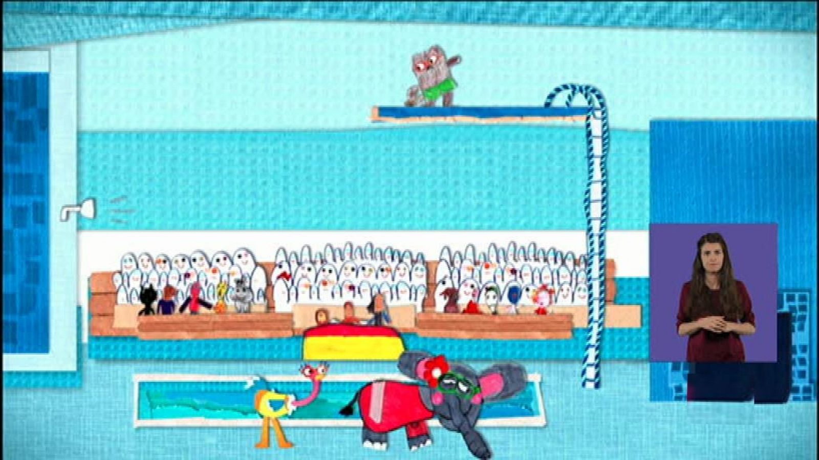 Olive en el campeonato de saltos de trampolín - Olive la pequeña avestruz | Ver