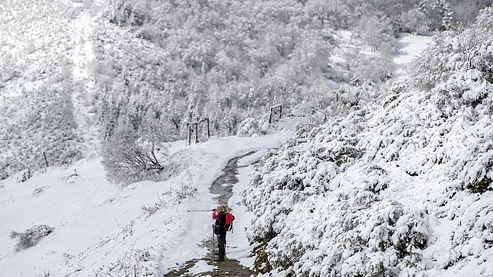 Telediario 1 - La nieve complica la circulación en las carreteras del norte de España