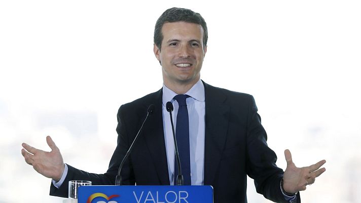 Telediario 1 - Casado presenta el programa electoral del PP y carga duramente contra Sánchez