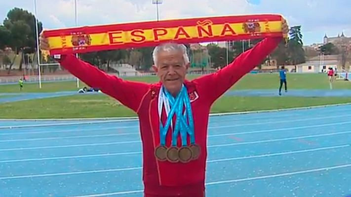 Telediario 1 - Juan López, tetracampeón del Mundo Máster a sus 75 años