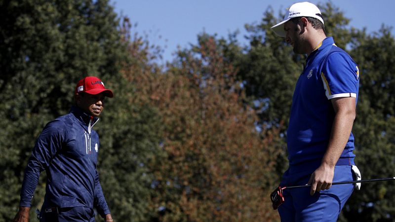 Jon Rahm y Tiger Woods, juntos en el Masters de Augusta | Ver