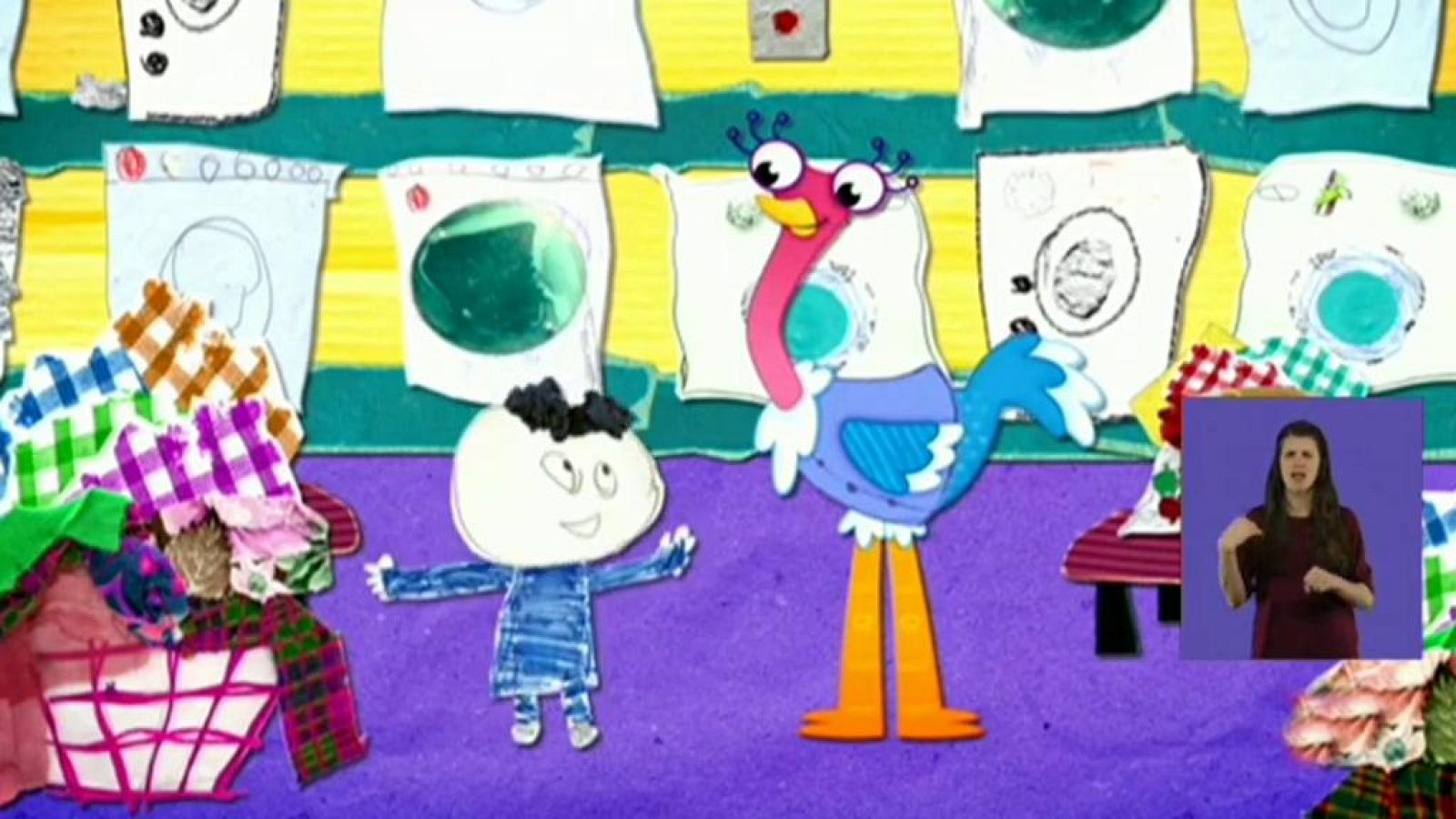 Olive en la lavandería - Olive la pequeña avestruz | Ver