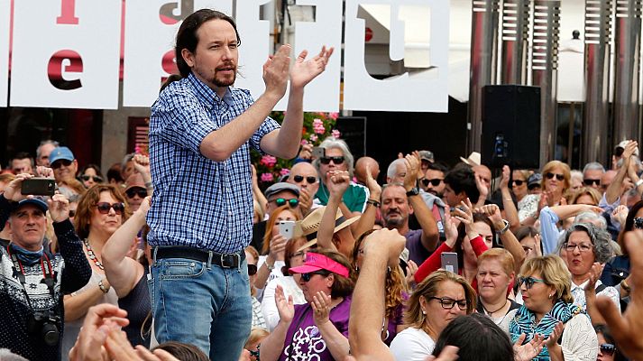 Telediario 1 - Pablo Iglesias apuesta por crear "una gran empresa pública de energía" para bajar la factura de la luz