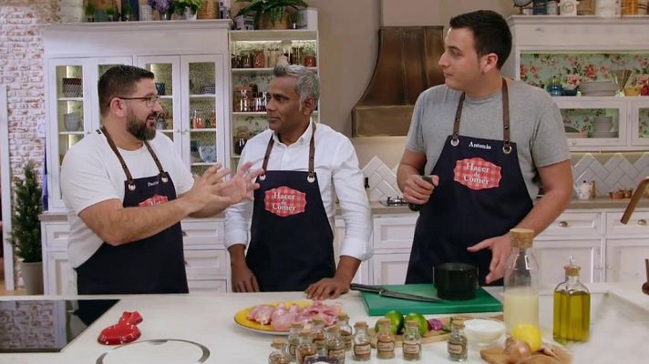 Hacer de comer - Pollo Tandoori. Curry de langostinos