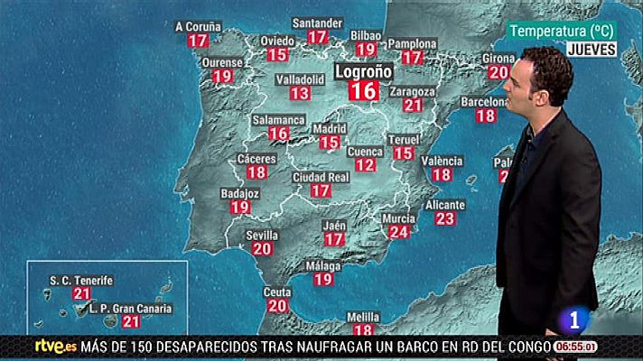El tiempo - Fuertes lluvias en zonas del centro peninsular y la Comunidad Valenciana