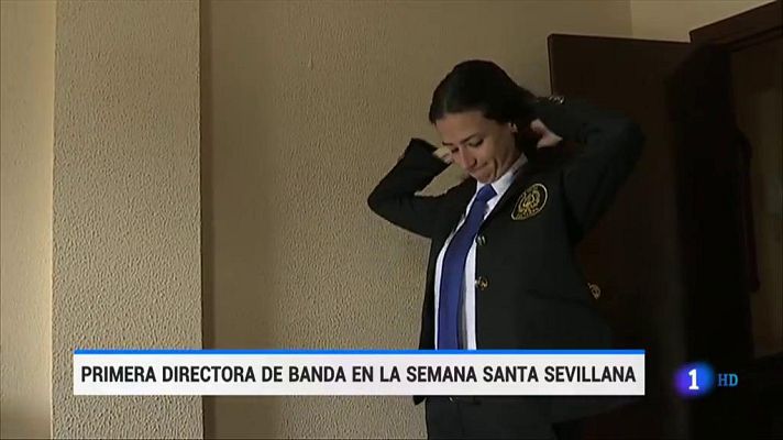 Telediario 1 - Primera directora de banda en la Semana Santa sevillana