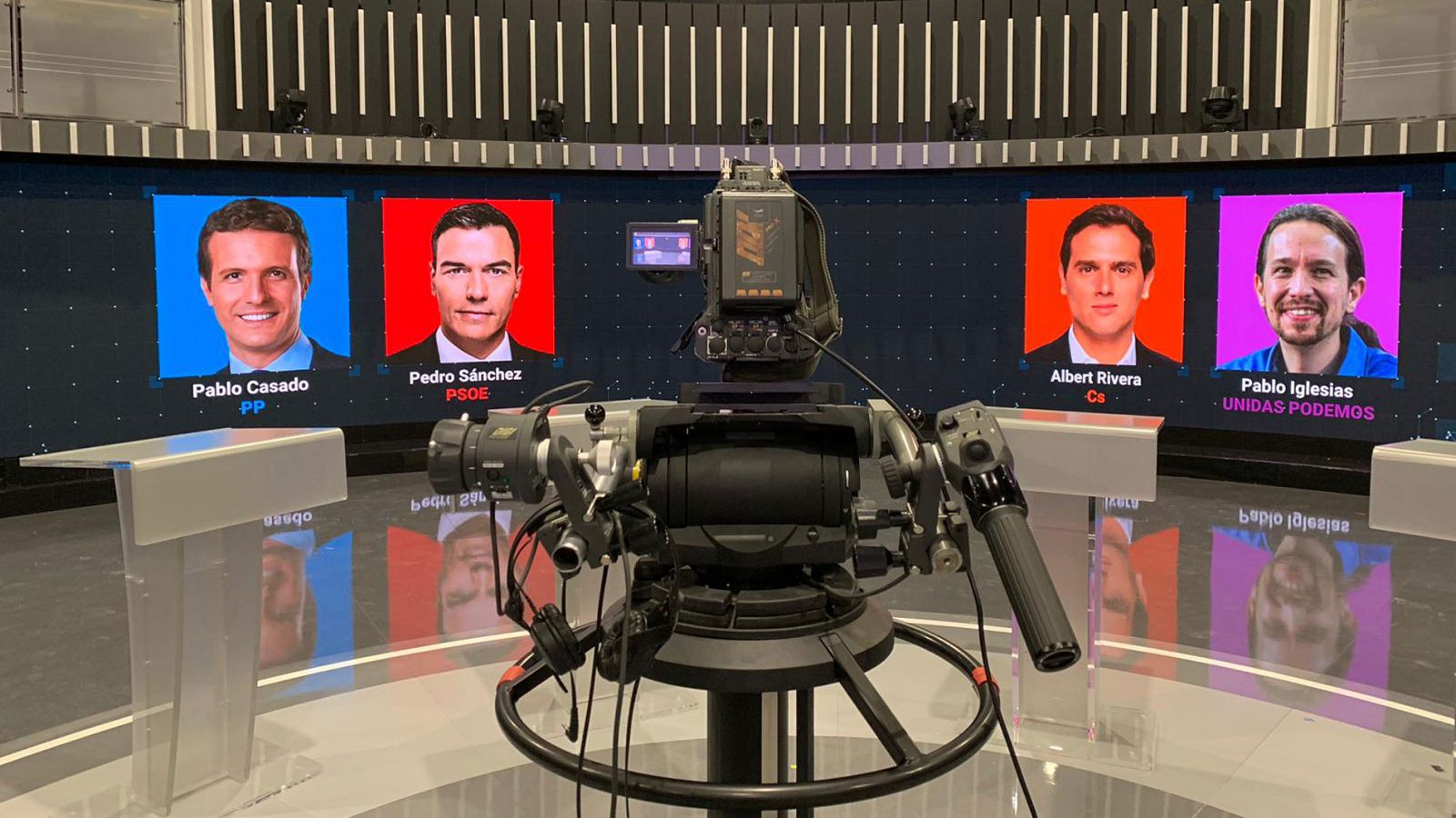 TVE ultima los preparativos para el "histórico" debate a cuatro entre los principales candidatos a la presidencia del Gobierno