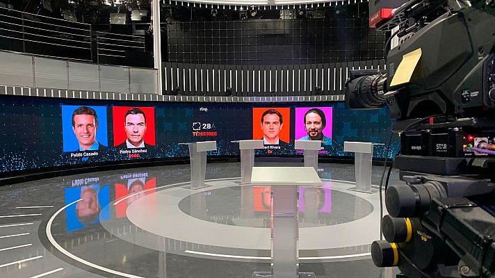  - Las reglas del debate a cuatro de RTVE: habrá cuatro bloques de 18 minutos que empezará un candidato y acabará otro