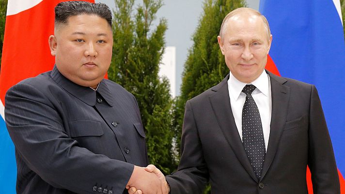 Telediario 1 - Primera cumbre de Putin y Kim Jong-un
