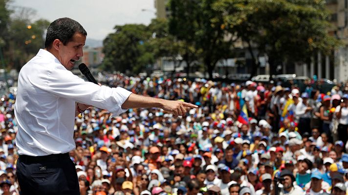 Telediario 1 - Guaidó llama a la huelga general mientras sus simpatizantes mantienen el pulso en las calles