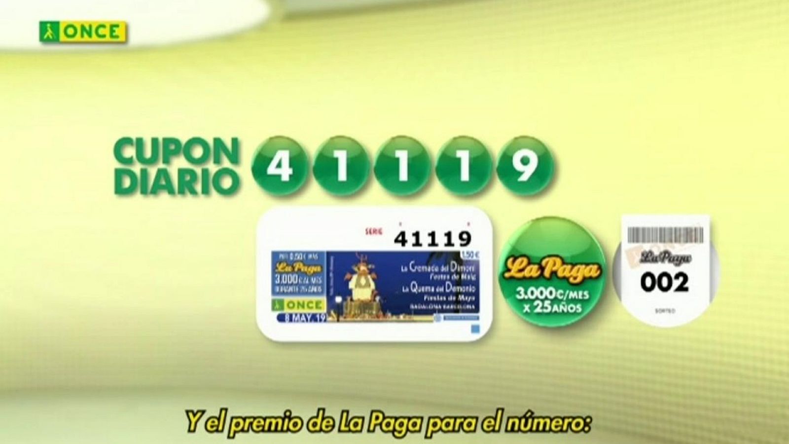 Sorteo ONCE - 08/05/19 - ver ahora