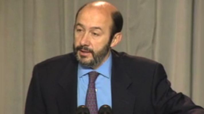 Fue noticia en el Archivo de RTVE - Pérez Rubalcaba habla sobre Luis Roldán (1995)