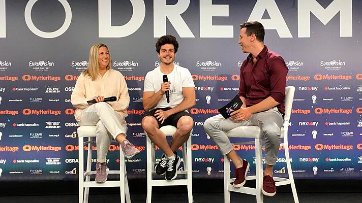 Eurovisión - Primera rueda de prensa completa de Miki en Tel Aviv