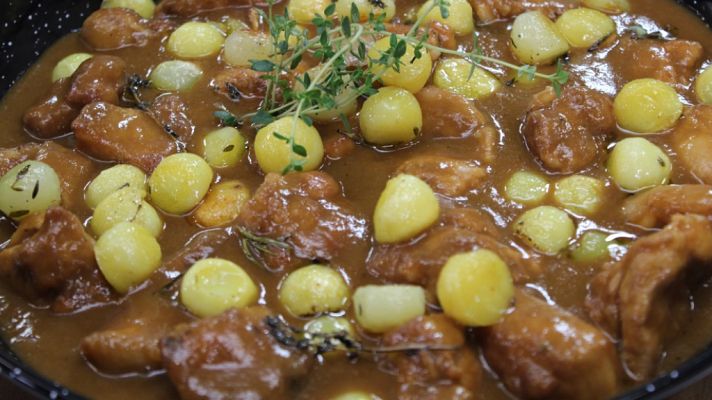 Hacer de comer - Ensalada de calabaza asada y cordero con patatas
