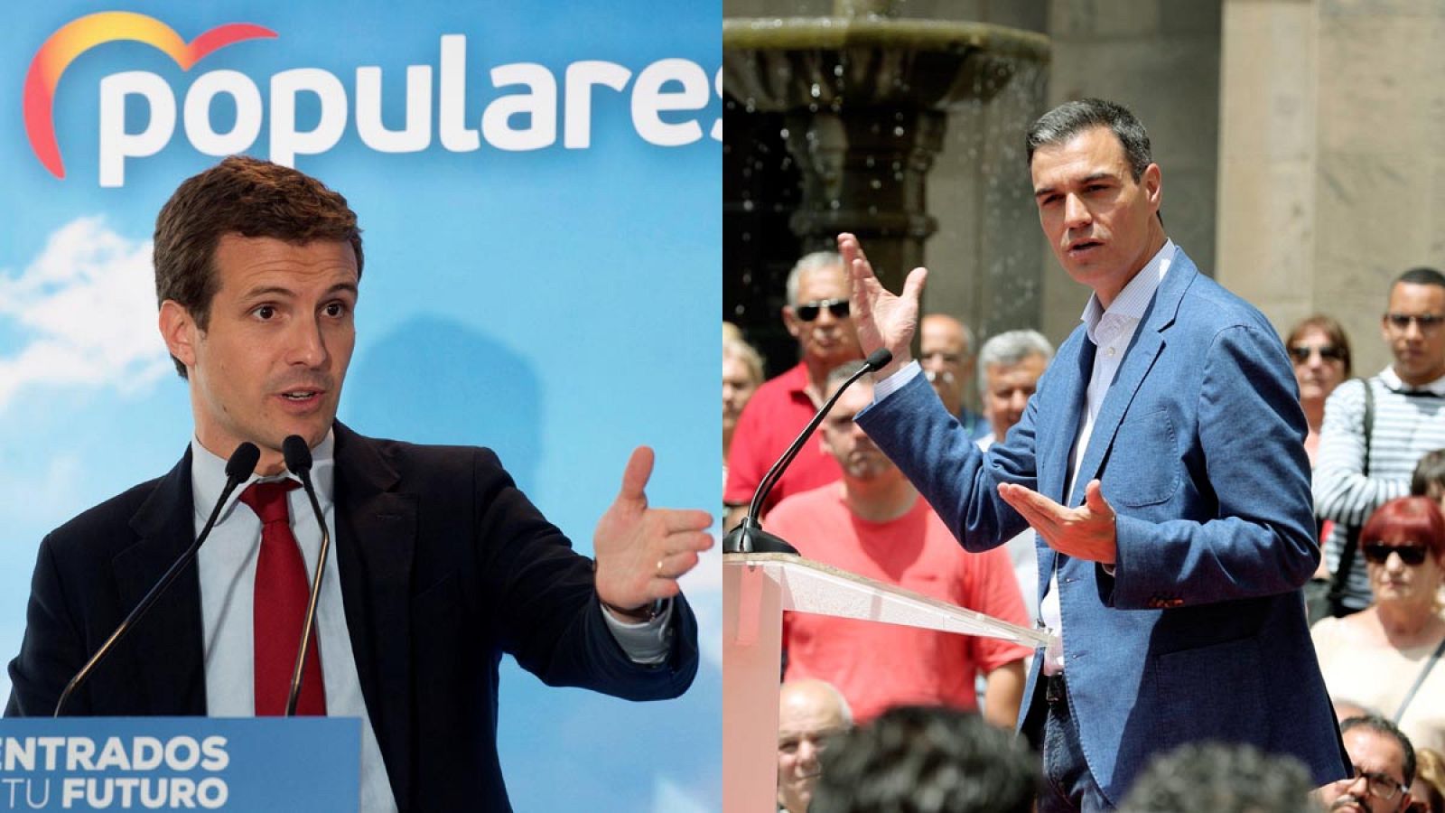Casado acusa al PSOE de no tomar medidas contra la recesión económica y Sánchez pide el voto del cambio en Canarias