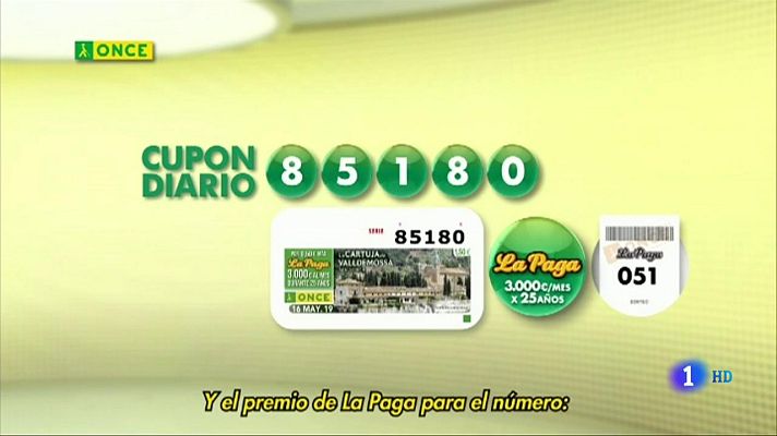 Sorteos ONCE - Sorteo ONCE - 16/05/19