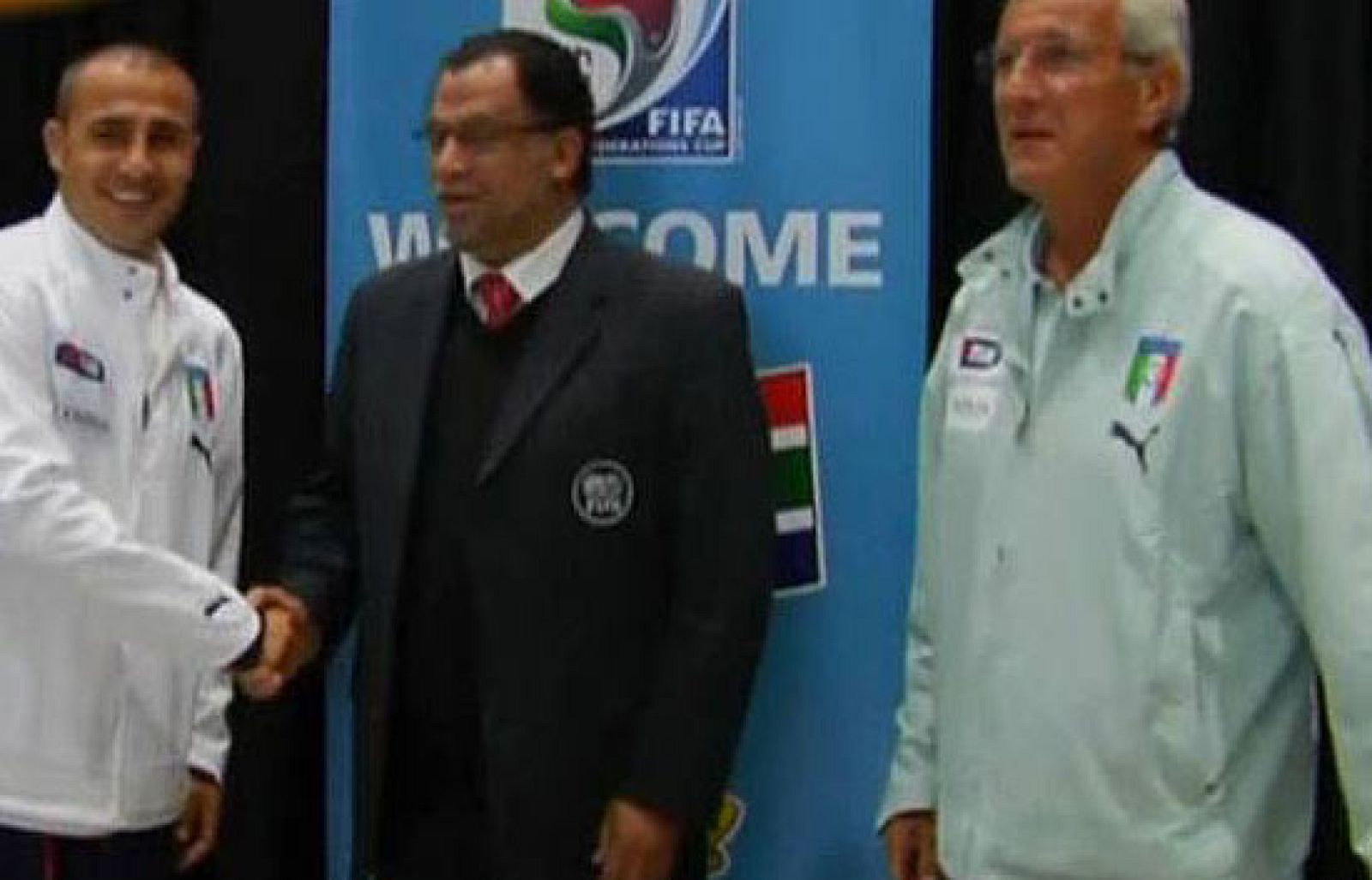 La selección italiana de fútbol ya está en Sudáfrica para disputar la Copa FIFA de Confederaciones.