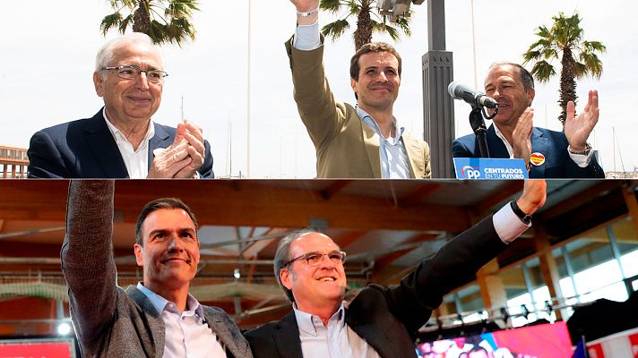 Telediario 1 - Elecciones 26M: El PP pide mayor presencia policial en la frontera y el PSOE critica los "recortes" que ofrece la derecha