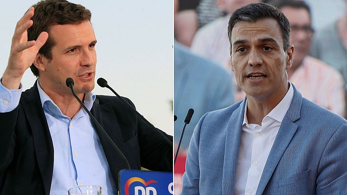 Telediario 1 - Casado se ofrece como "contrapeso" al independentismo y Sánchez le pide "que se eche a un lado"