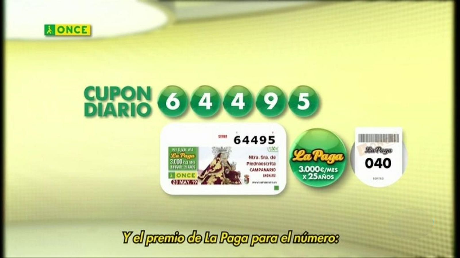 Sorteo ONCE - 23/05/19 - ver ahora