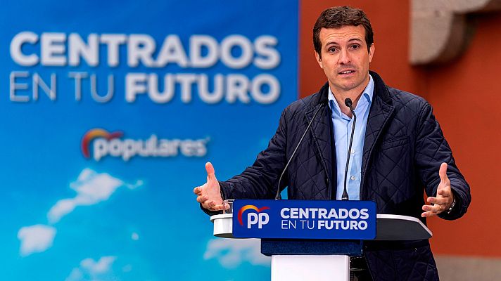 Telediario 1 - Pablo Casado llama a la movilización en Castilla y León, uno