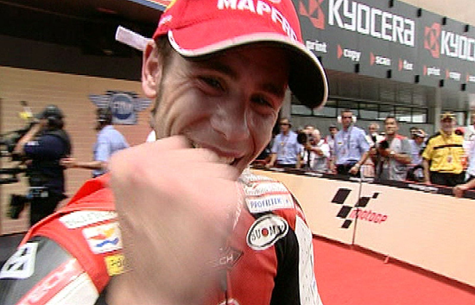 Álvaro Bautista no se ha dado cuenta de la caída de Simoncelli hasta después de finalizar la carrera.