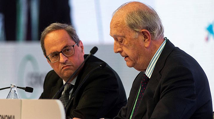 Telediario 1 - Los empresarios catalanes aseguran ante Torra que la pérdida de poder económico "empieza a notarse" en Cataluña
