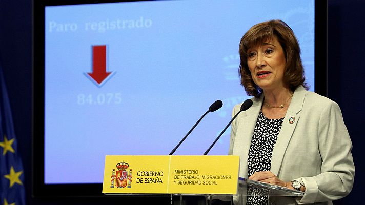 Telediario 1 - El Gobierno defiende que la bajada del paro es positiva y los sindicatos insisten en la mejora de la calidad del empleo