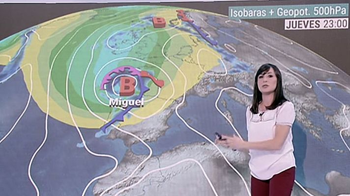 Telediario 1 - La lluvia y el viento ponen en alerta este jueves al noroeste peninsular