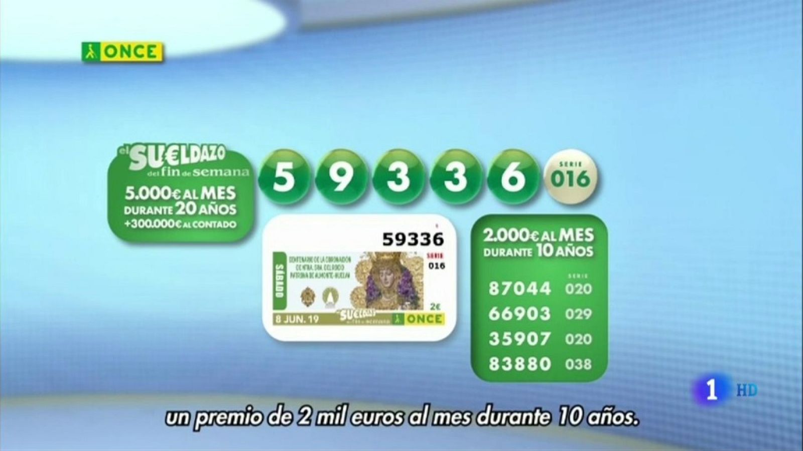 Sorteo ONCE - 08/06/19 - ver ahora