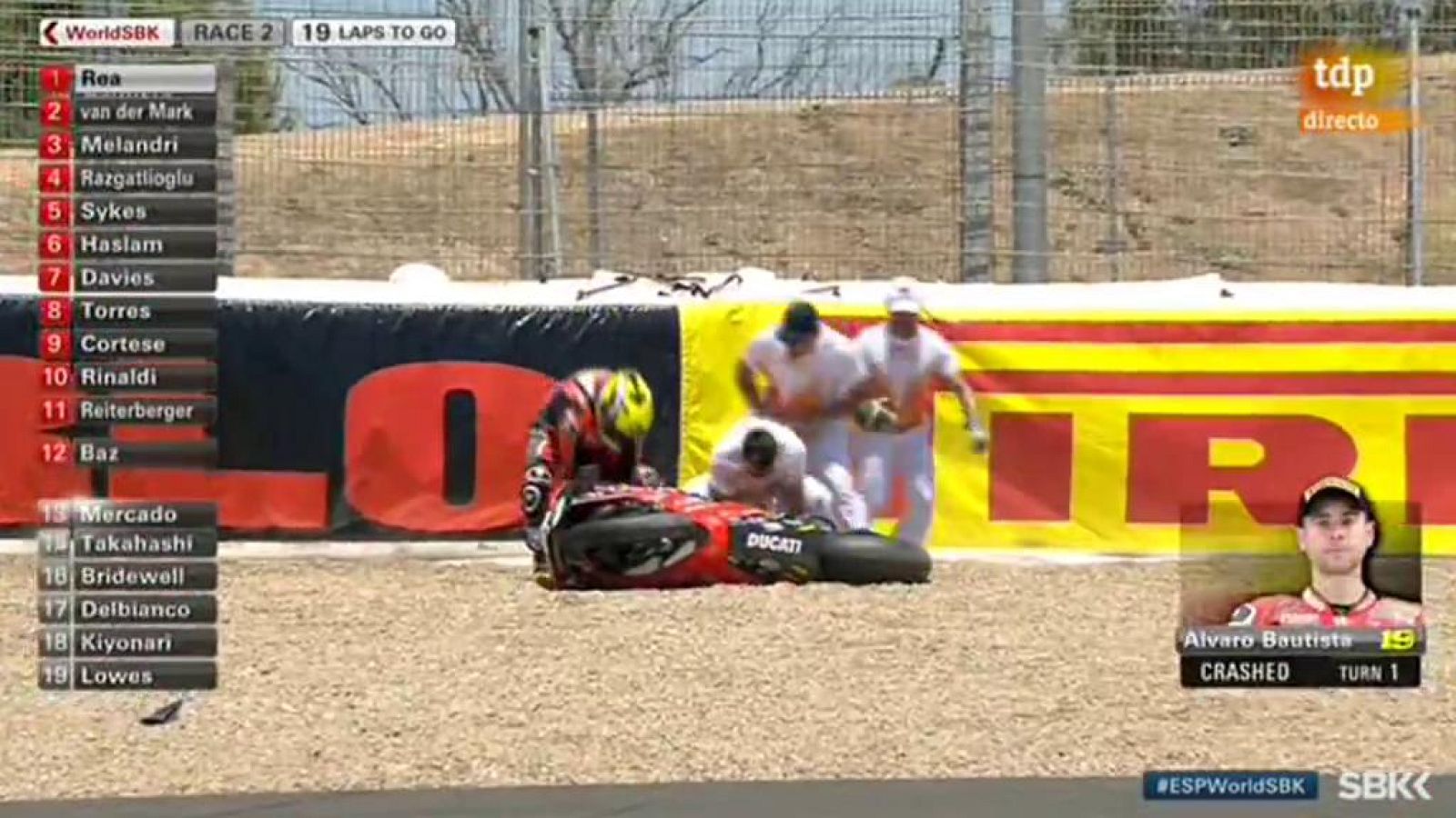 Superbike: Bautista se cae en la carrera 2 de Jerez - RTVE.es | Ver