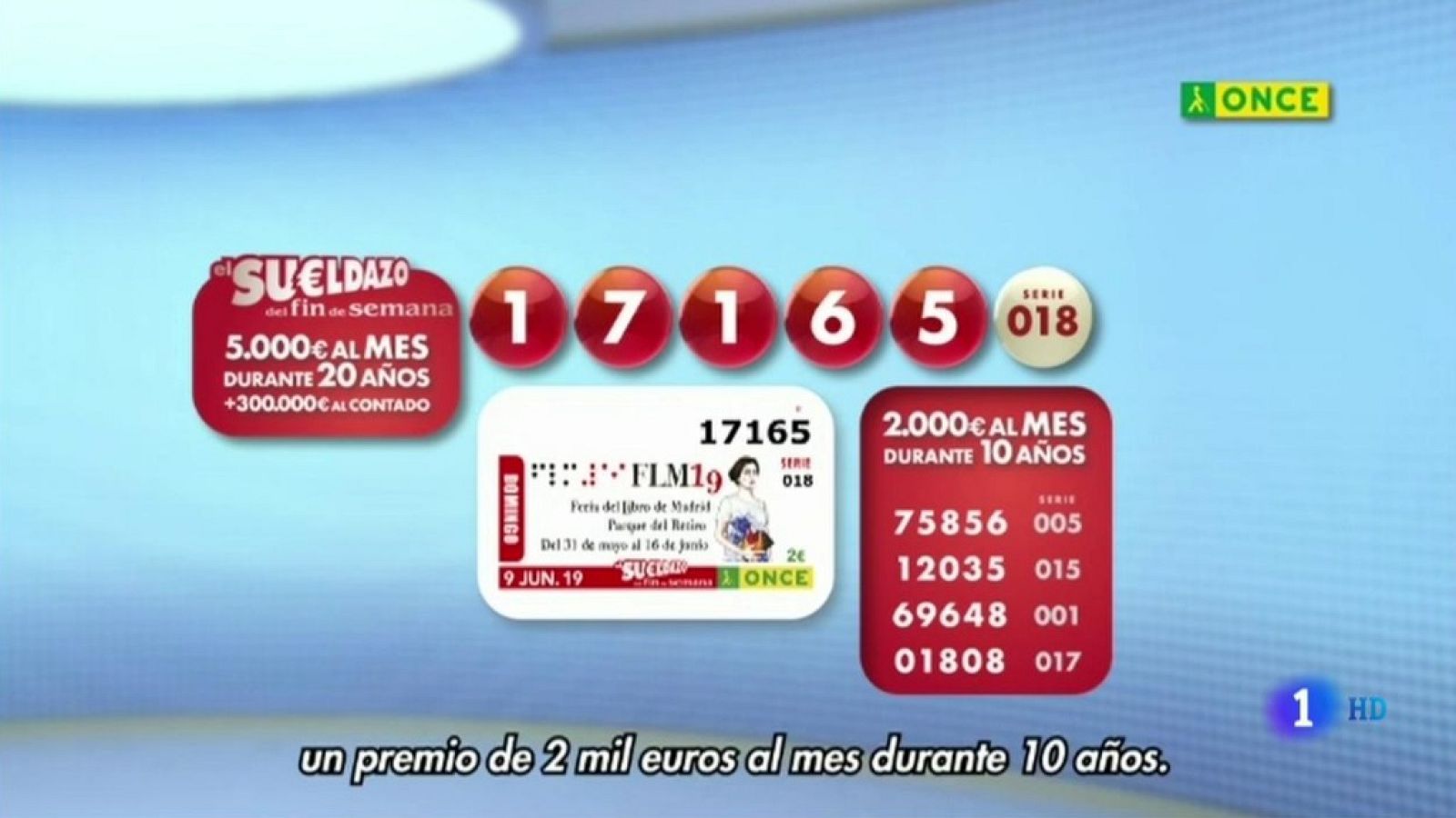 Sorteo ONCE - 09/06/19 - ver ahora