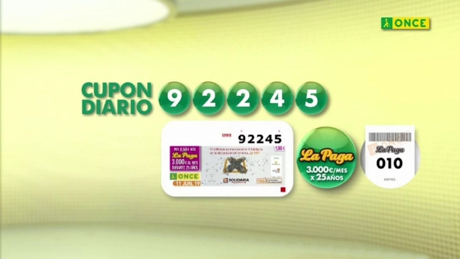 Sorteo ONCE - 11/06/19 - ver ahora