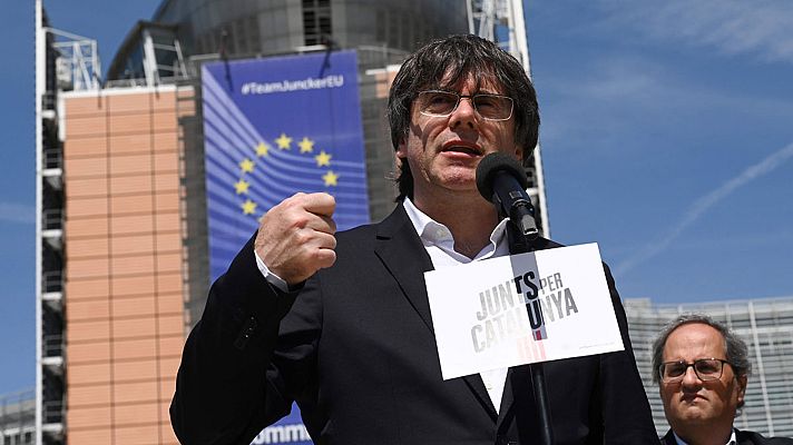 Telediario 1 - La Junta Electoral exige a Puigdemont y a Comín ir a Madrid a recoger elacta de eurodiputado
