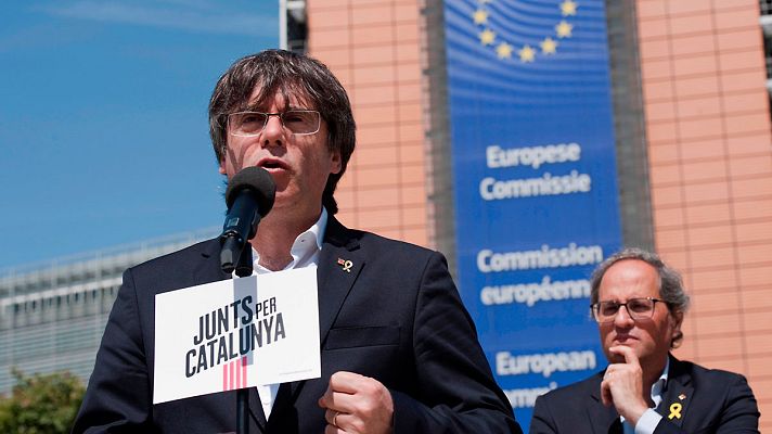 Telediario 1 - La Junta Electoral deja vacantes los escaños de Puigdemont, Junqueras y Comín en el Parlamento europeo