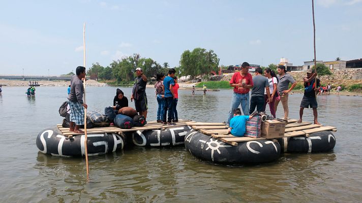 Telediario 1 - Despliegue militar de México en la frontera con Guatemala