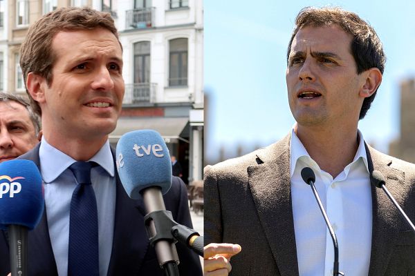 Informativo 24h - Casado y Rivera se reafirman en no facilitar la investidura de Sánchez tras la "infamia" del pacto en Navarra