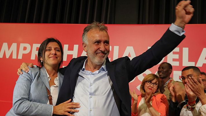 Telediario 1 - El socialista Ángel Víctor Torres presidirá el Gobierno de Canarias tras pactar con NC, Podemos y ASG