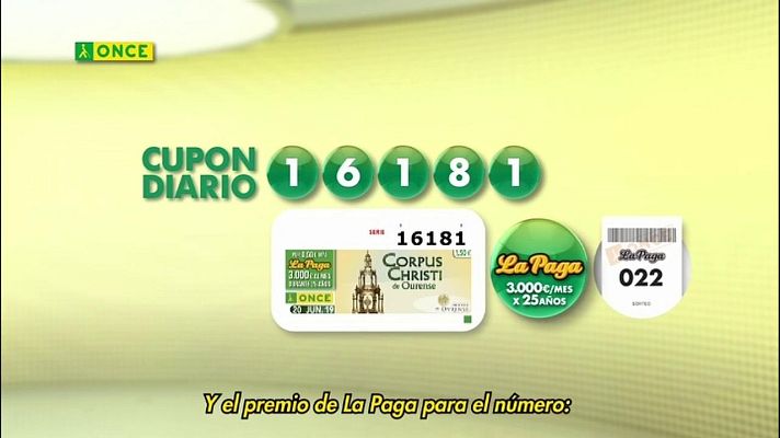Sorteos ONCE - Sorteo ONCE - 20/06/19