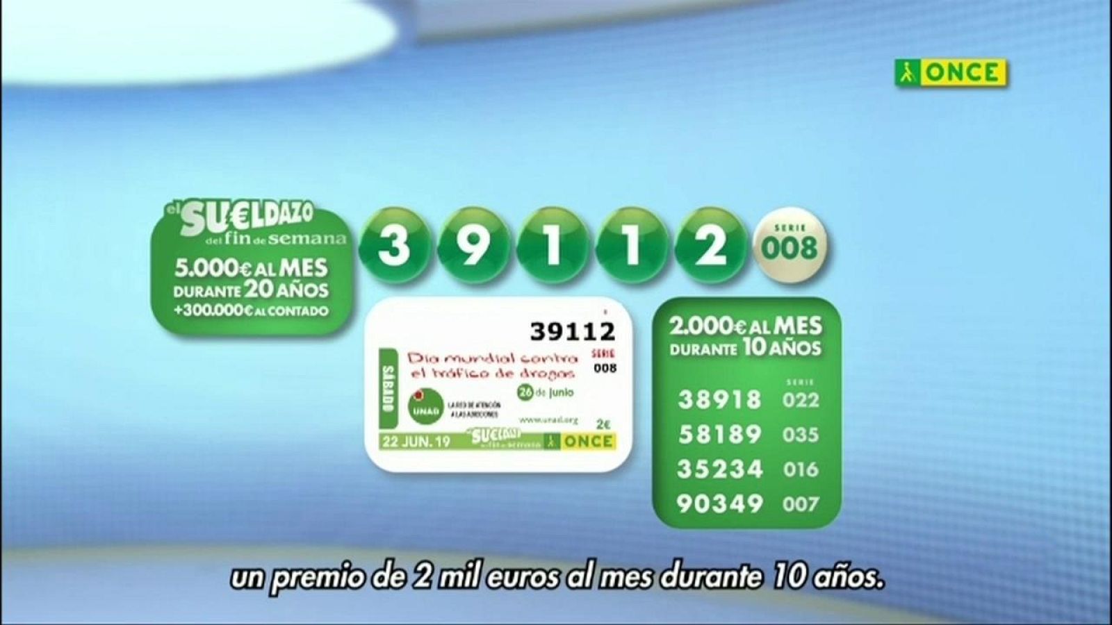 Sorteo ONCE - 22/06/19 - ver ahora