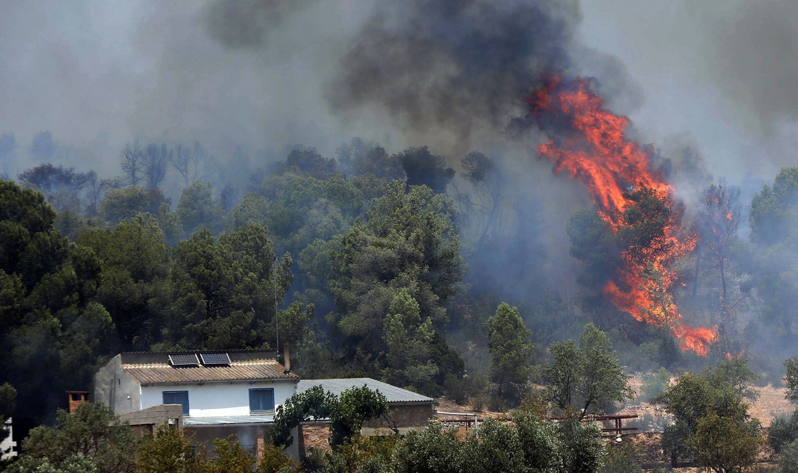 Los bomberos logran contener el avance del incendio de Tarragona