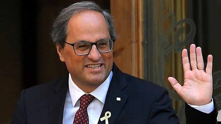 Telediario 1 - El TSJC sienta a Torra en el banquillo por desobediencia por no retirar los lazos amarillos de los edificios de la Generalitat