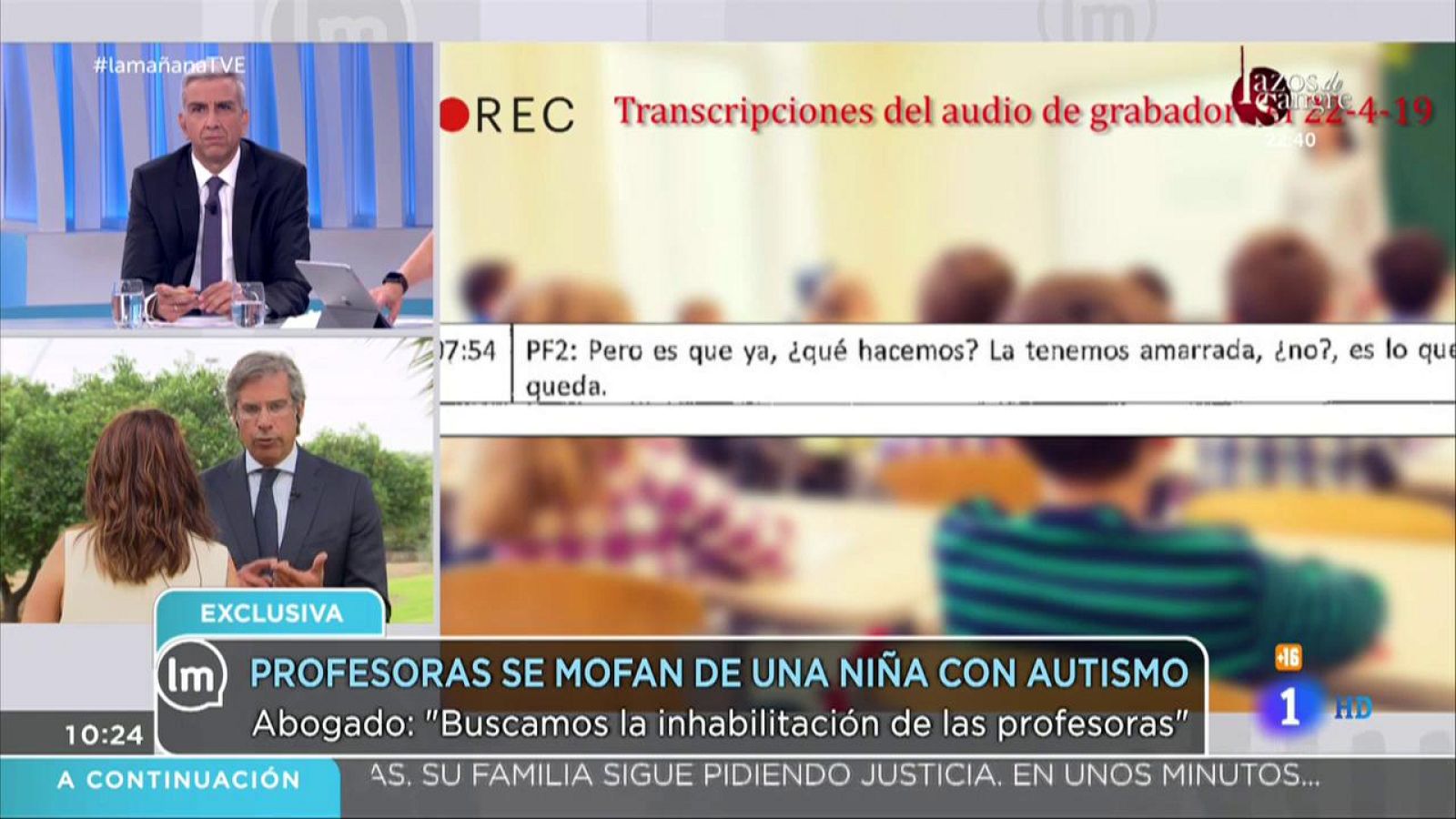 La mañana - El abogado de la familia: "El trabajo efectivos de las docentes con los alumnos es de 8 minutos y con Valeria de 0"