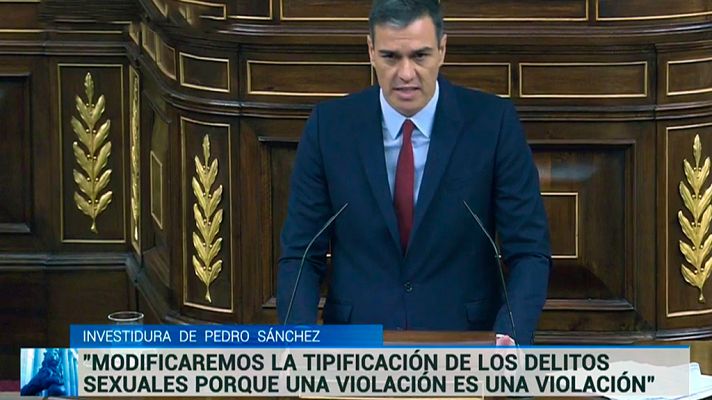 RTVE Igualdad - Pedro Sánchez apela a la conciliación de la vida familiar y a la reducción de la brecha salarial en su discurso de investidura