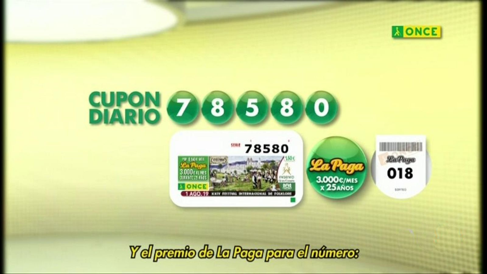 Sorteo ONCE - 01/08/19 - ver ahora