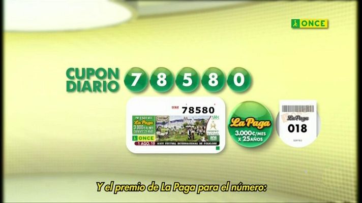 Sorteos ONCE - Sorteo ONCE - 01/08/19